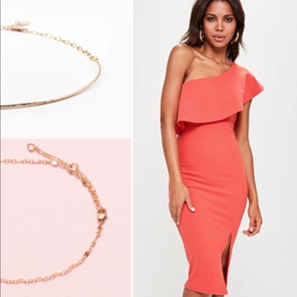 NAT Misguided Bodycon One Shoulder Dress Size M